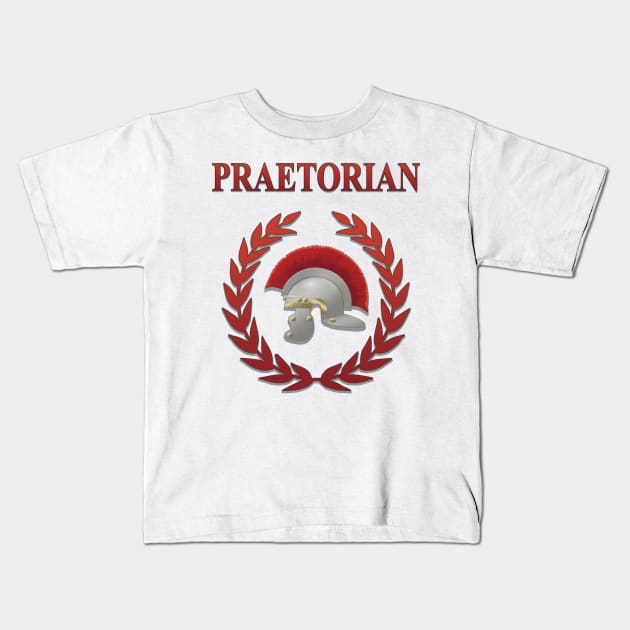 Roman Empire Praetorian Guard Helmet Kids T-Shirt by AgemaApparel